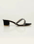 Velora Black Block Heels with Criss-Cross Glitter Straps – Essence by Rubina